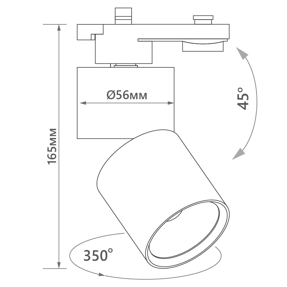 Светодиодный светильник Feron AL114 трековый однофазный на шинопровод 10W 4000K 35 градусов желтый