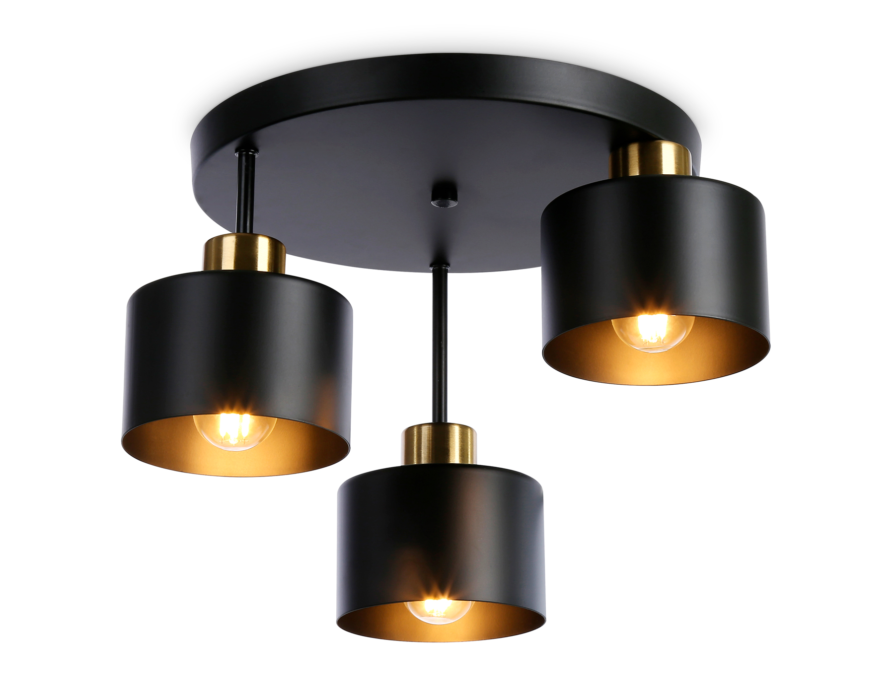 Подвесной светильник TR8121/3 BK/BS черный/латунь E27*3 max 40W D370*265