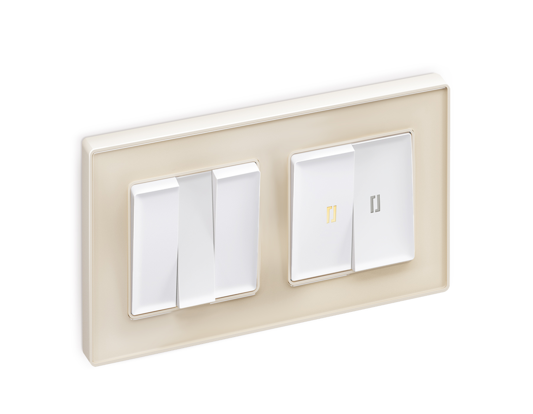 AP1240 Лицевая панель ALFA (Белый матовый) для 2-кл выключателей с подсветкой QUANT