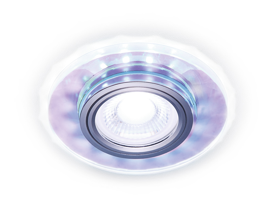 Встраиваемый светильник Ambrella S211 PR/WH хром/перламутровый MR16+3W(LED WHITE 4200K)