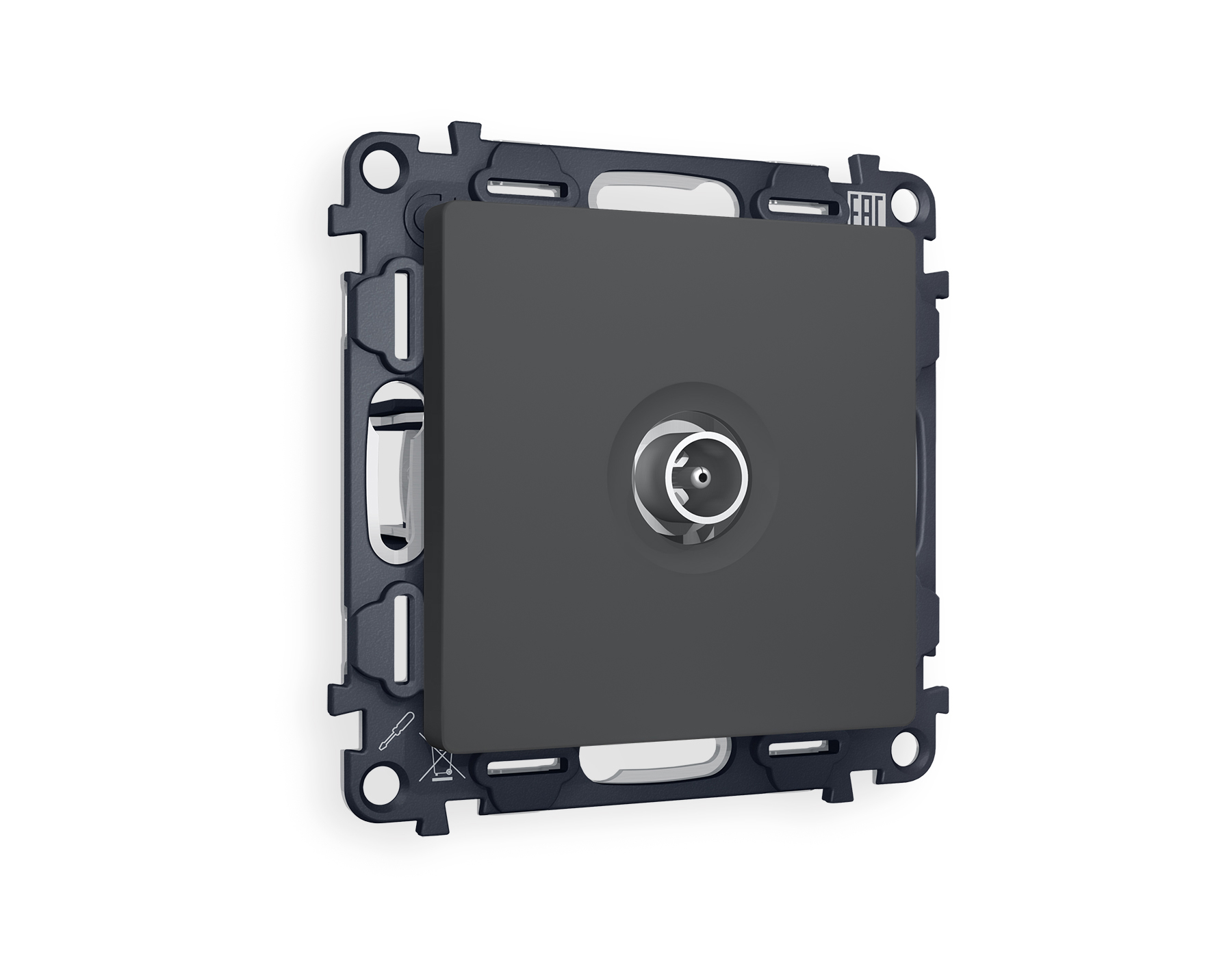 MA913010 Комплект механизма TV розетки оконечной ALFA Графит мягкое касание 50-870 MHz 1dB QUANT (AP9130, VM202)