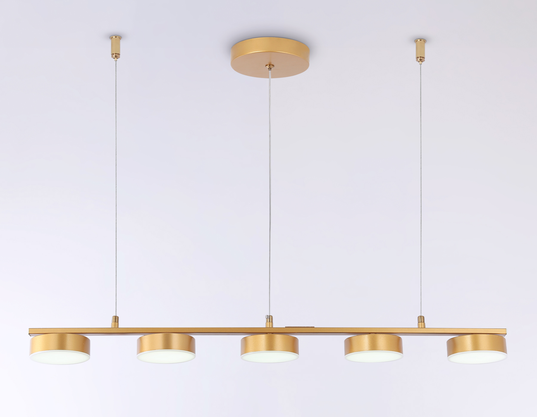 Подвесной светильник Ambrella FL51735/5 GD золото 3000K/4200K/6400K 25W 800*100*1000 (Без ПДУ)