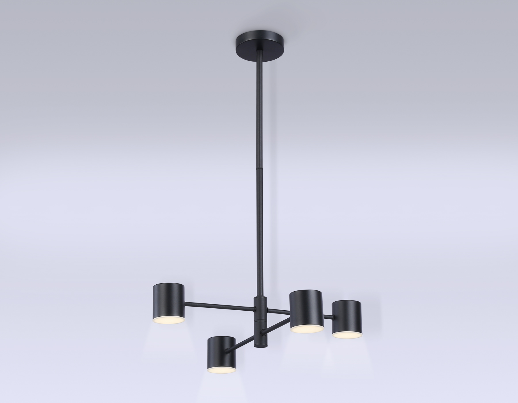 Подвесной светильник Ambrella FL51707/4 BK черный 3000K/4200K/6400K 20W D500*780 (Без ПДУ)