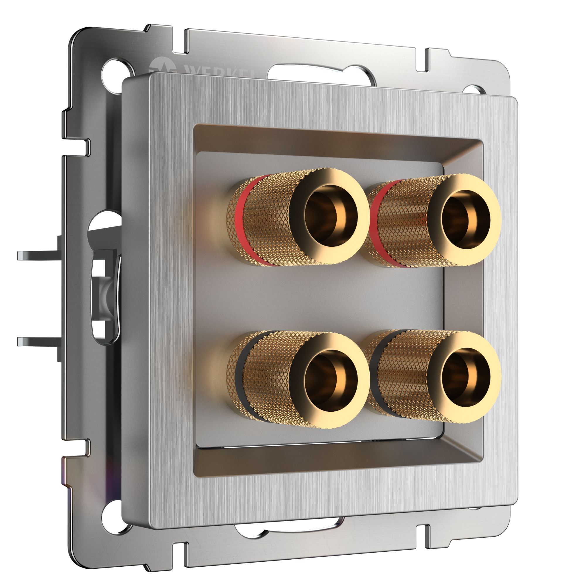 Акустическая розетка WERKEL (cеребряный рифленый) WL09-AUDIOx4 / W1185009 / a035637