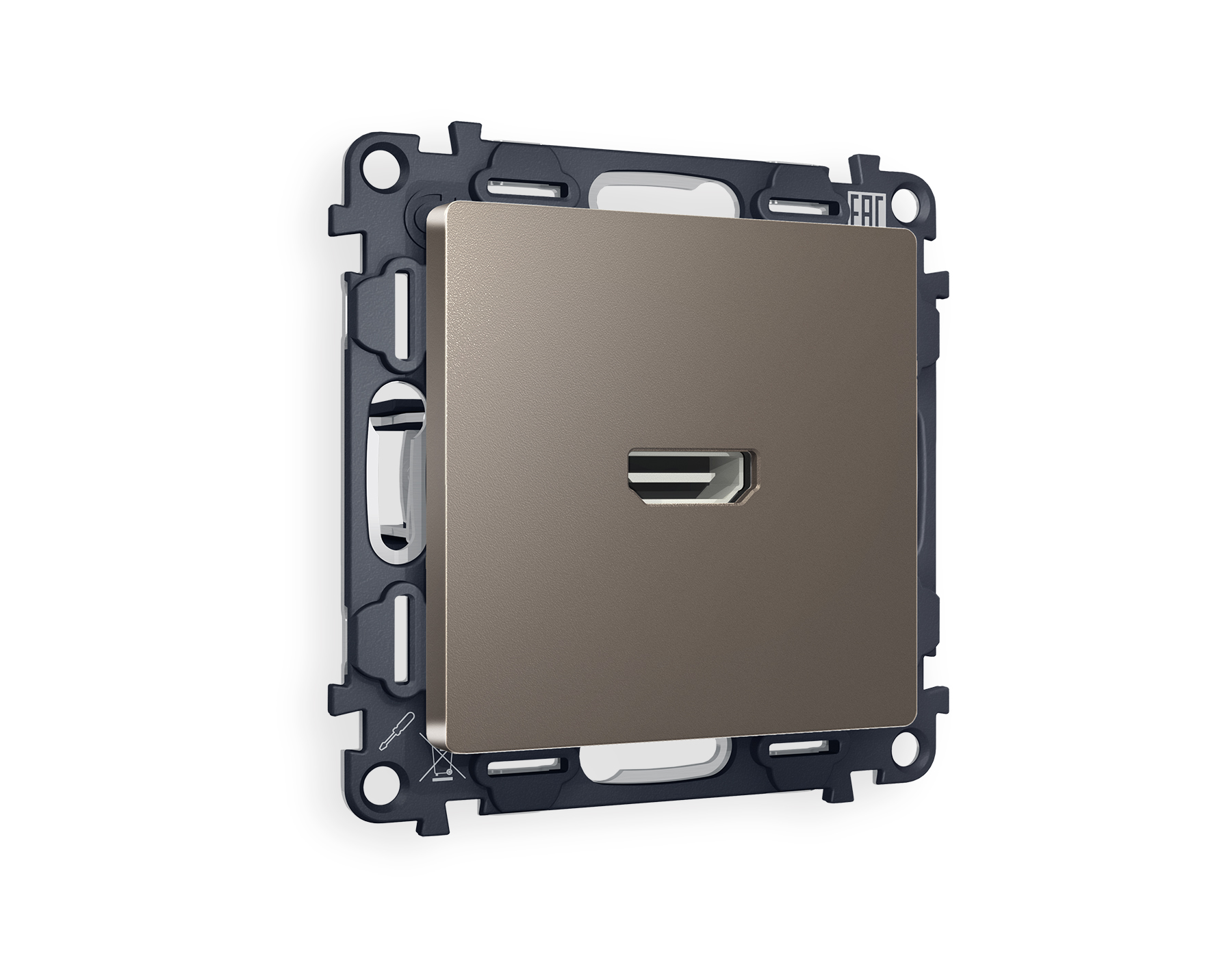 MA644010 Комплект механизма розетки HDMI 2.0 ALFA Темная бронза матовый 40V/500mA 2.0GHz 5-18Gbit/s QUANT (AP6440, VM222)