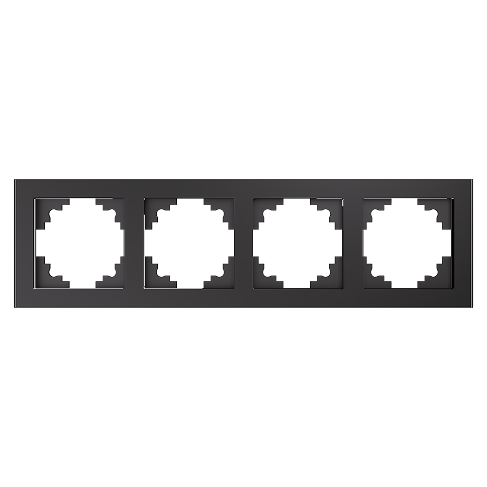 Рамка горизонтальная 4-местная,STEKKER, GFR00-7004-06,  серия Катрин, графит