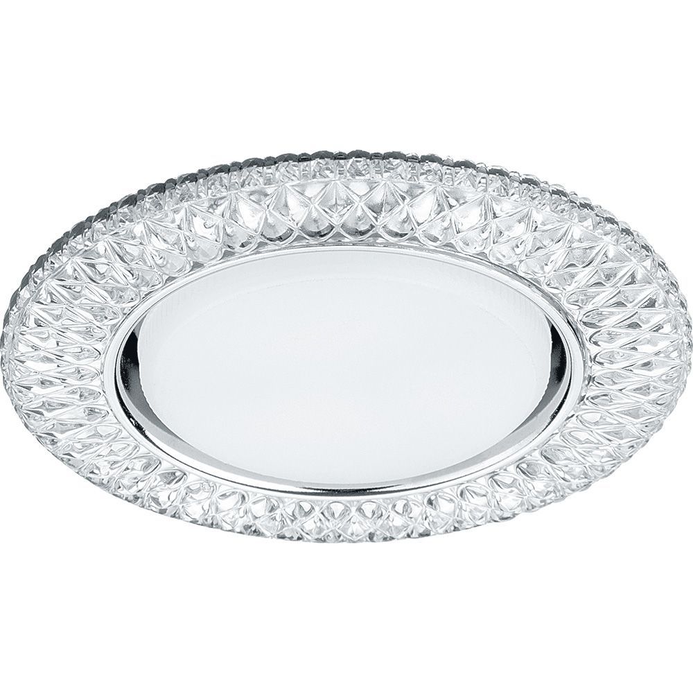 Светильник встраиваемый с белой LED подсветкой Feron CD4043 потолочный GX53 без лампы, прозрачный, хром