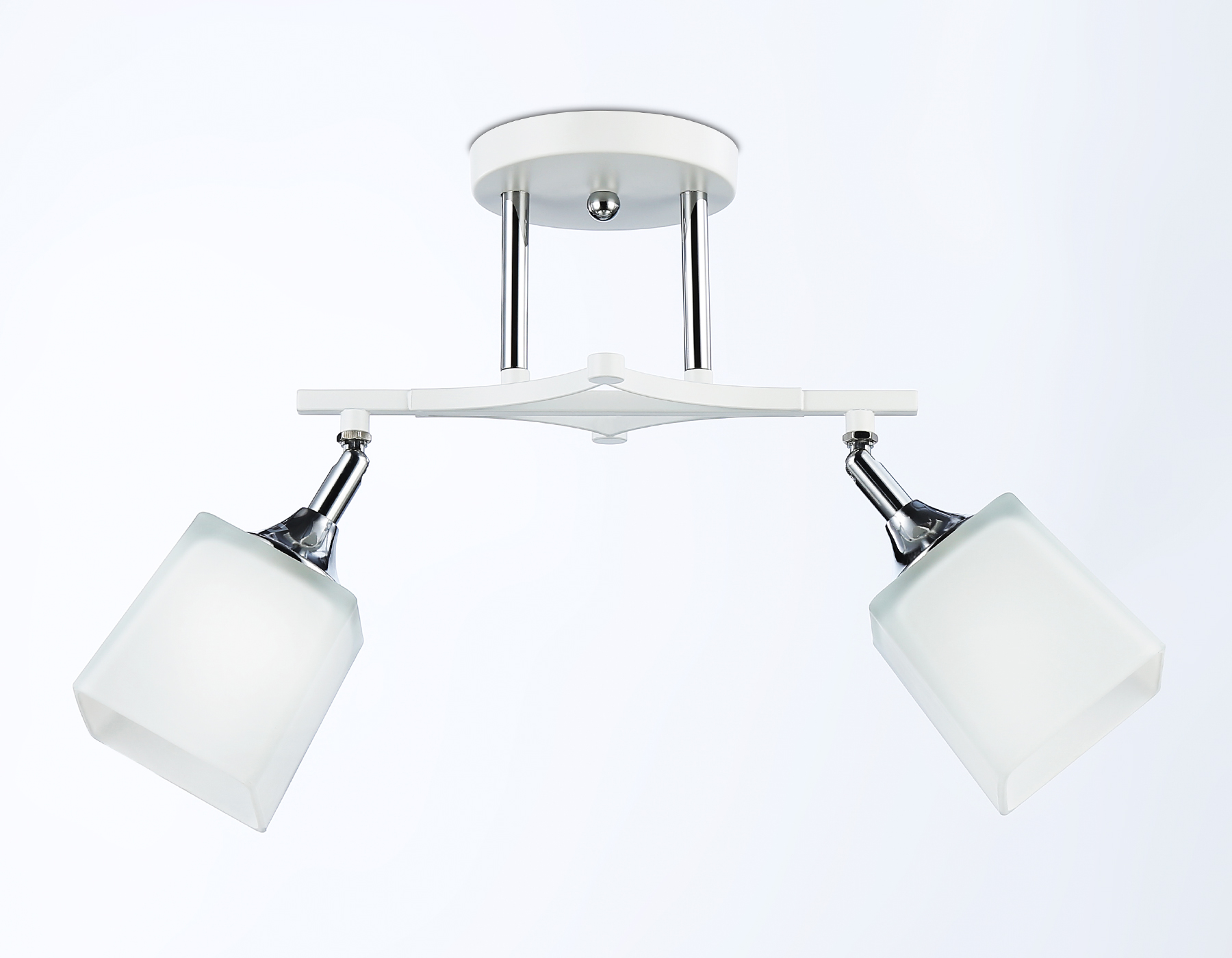 Светильник подвесной Ambrella TR303062/2 WH/CH/FR белый/хром/белый матовый E27/2 max 40W 560*145*260 Светильник подвесной Ambrella TR303062/2 WH/CH/FR белый/хром/белый матовый E27/2 max 40W 560*145*260