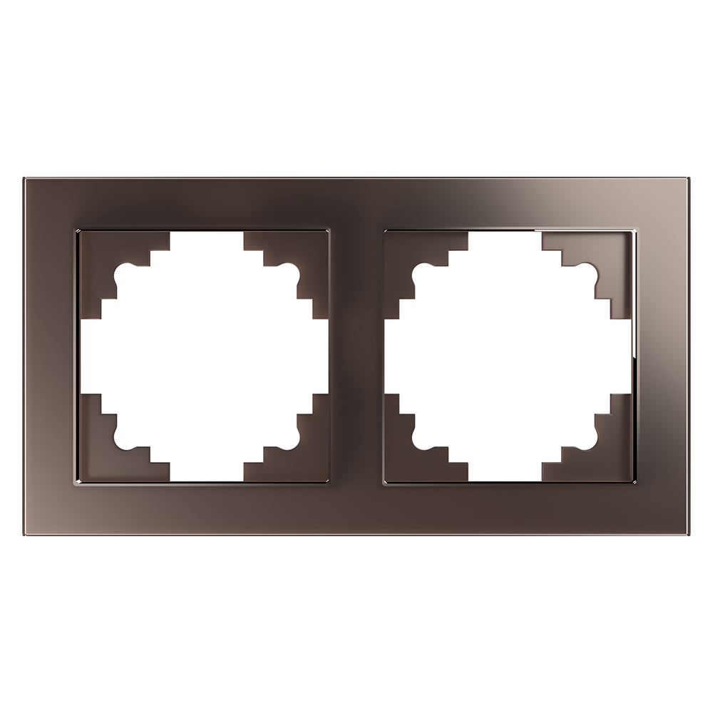 Рамка горизонтальная 2-местная,STEKKER ,GFR00-7002-04,серия Катрин, шоколад