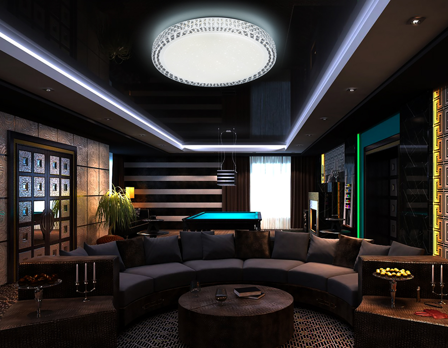 Потолочный управляемый светильник Ambrella Crystal FF86 WH 72W белый