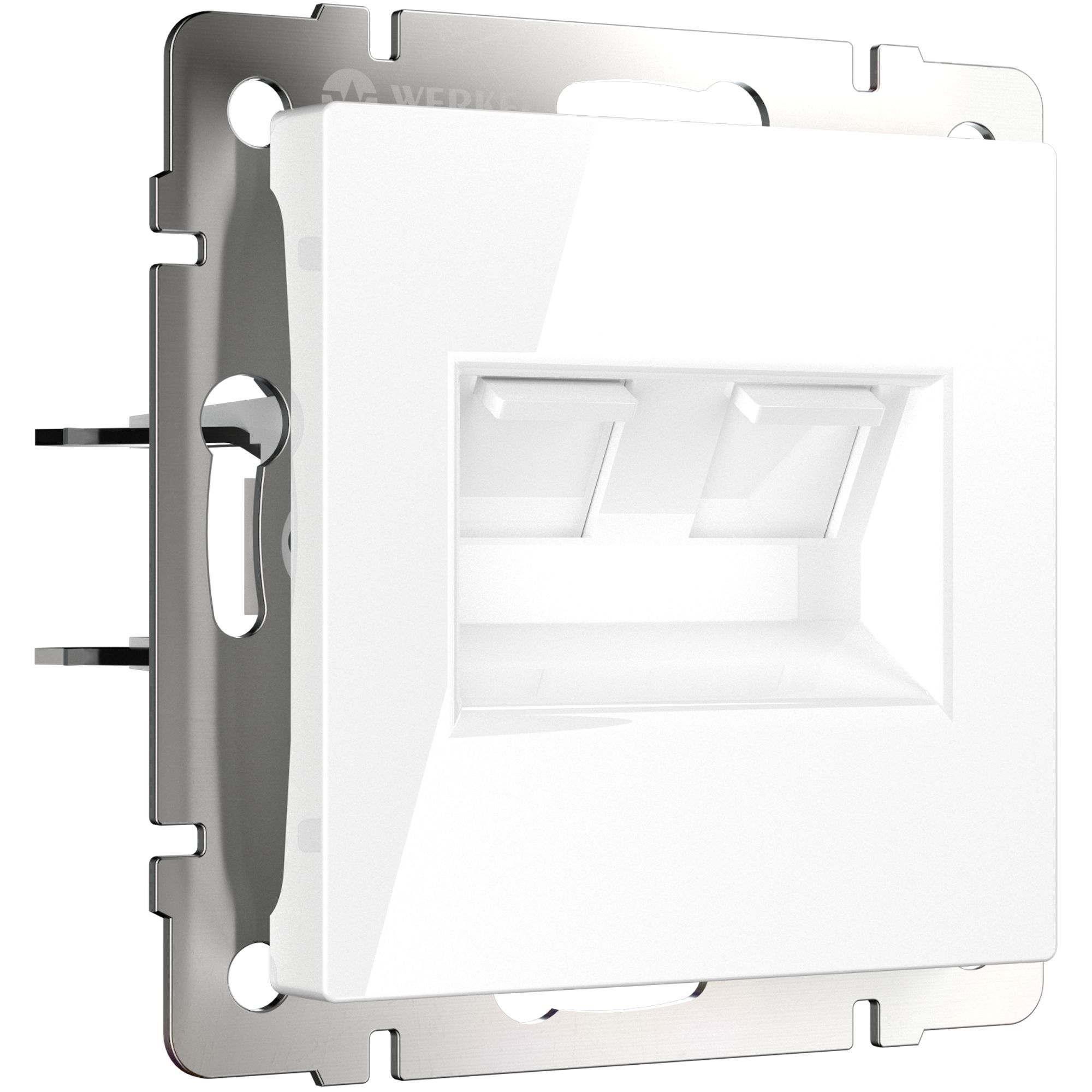 Розетка двойная Ethernet RJ-45 WERKEL (белый) WL01-RJ45+RJ45 / W1181101 / a033759
