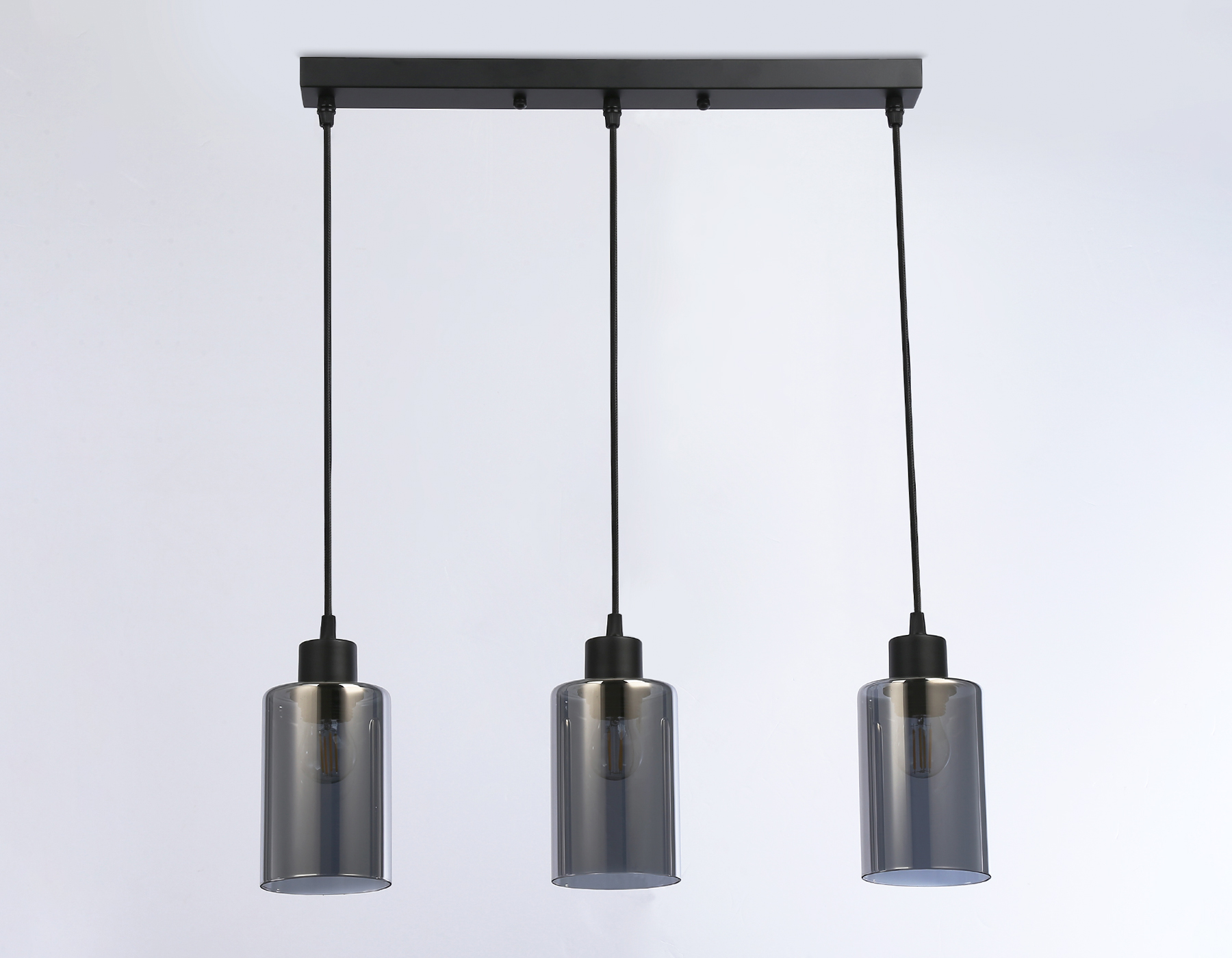 Подвесной светильник TR3698/3 BK/SM черный/дымчатый E27*3 max 40W 560*100*1040
