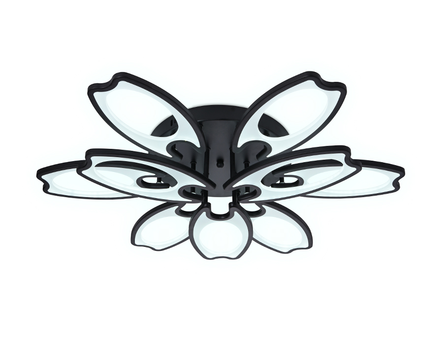 Потолочный светодиодный светильник с пультом Ambrella FA581/6+3 BK черный 162W 700*640*120 (ПДУ РАДИО 2.4G)