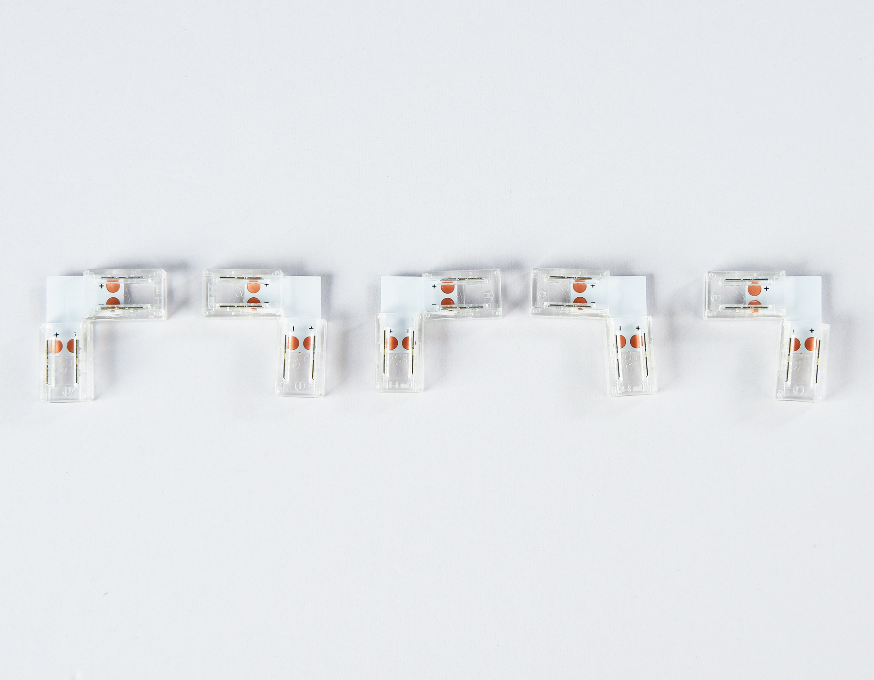 GS6851 Соединитель угловой L COB 12/24V для лент 8mm (2 конт.) (5шт)