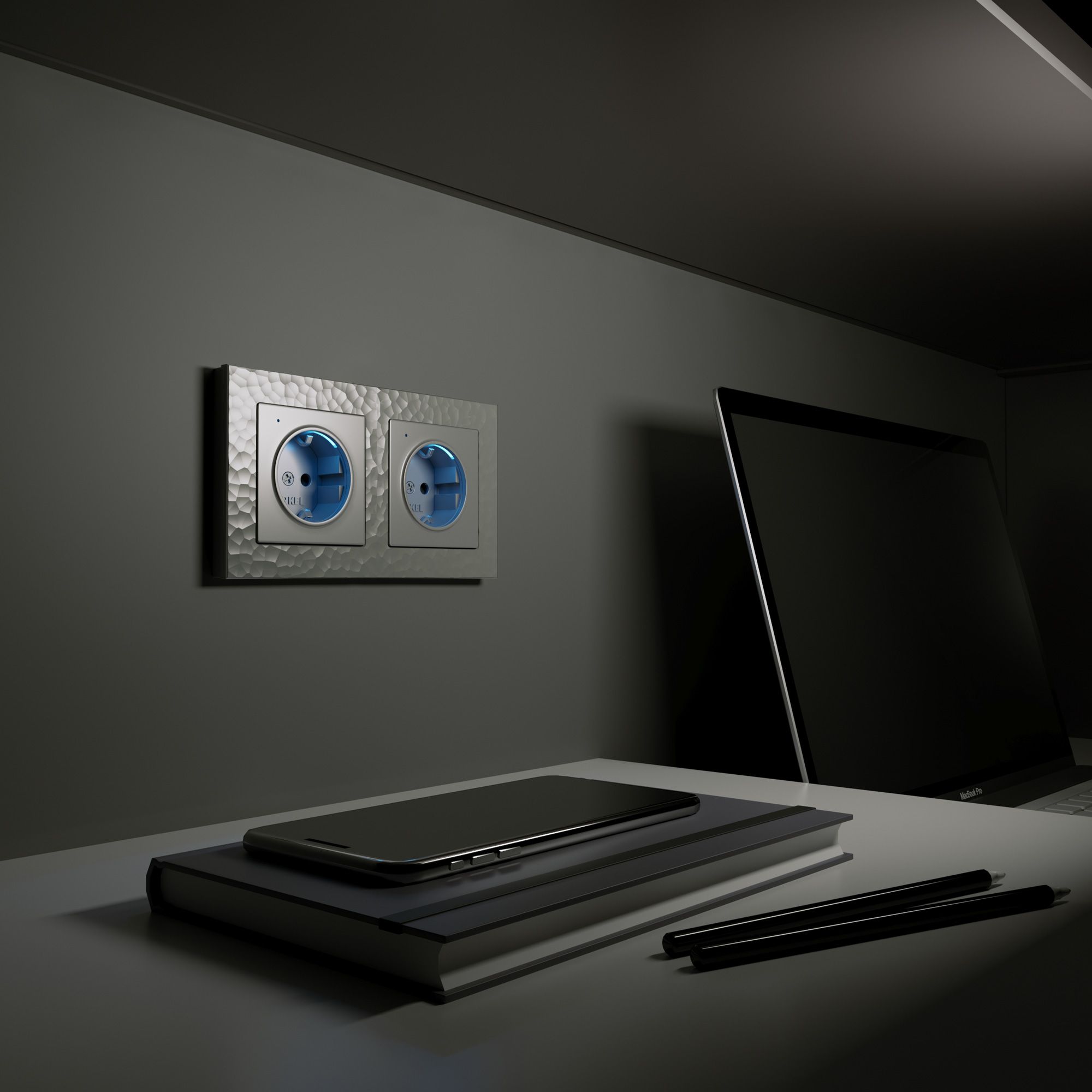 Розетка с подсветкой Werkel (серебряный) W1171406