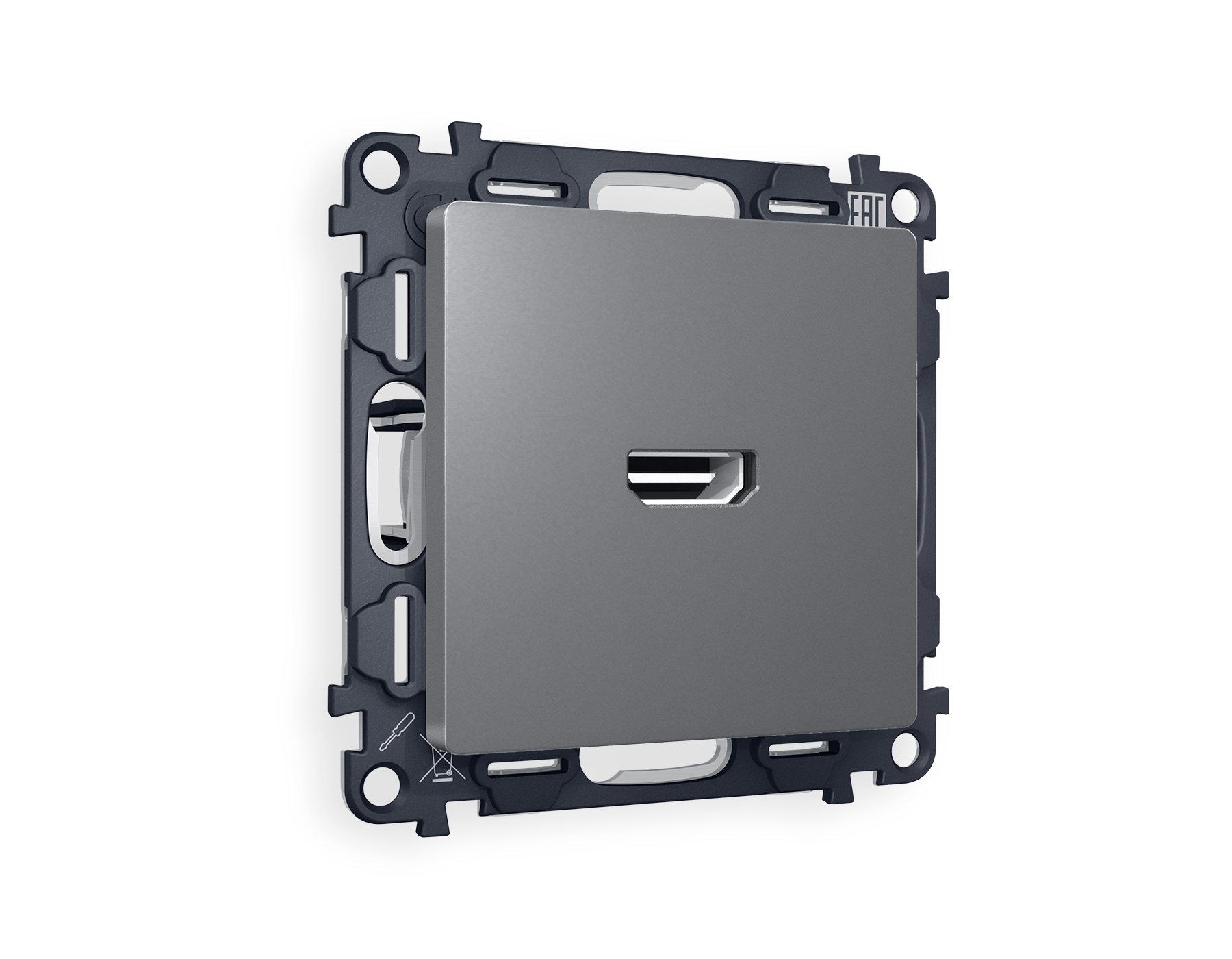 MA664010 Комплект механизма розетки HDMI 2.0 ALFA Антрацит серый 40V/500mA 2.0GHz 5-18Gbit/s QUANT (AP6640, VM222)