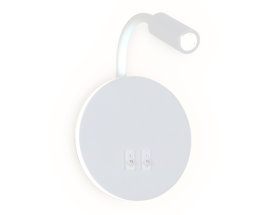 Настенный светодиодный светильник с выключателем Ambrella FW295 SWH белый песок LED 6400К+4200K 6W+3W D150*163