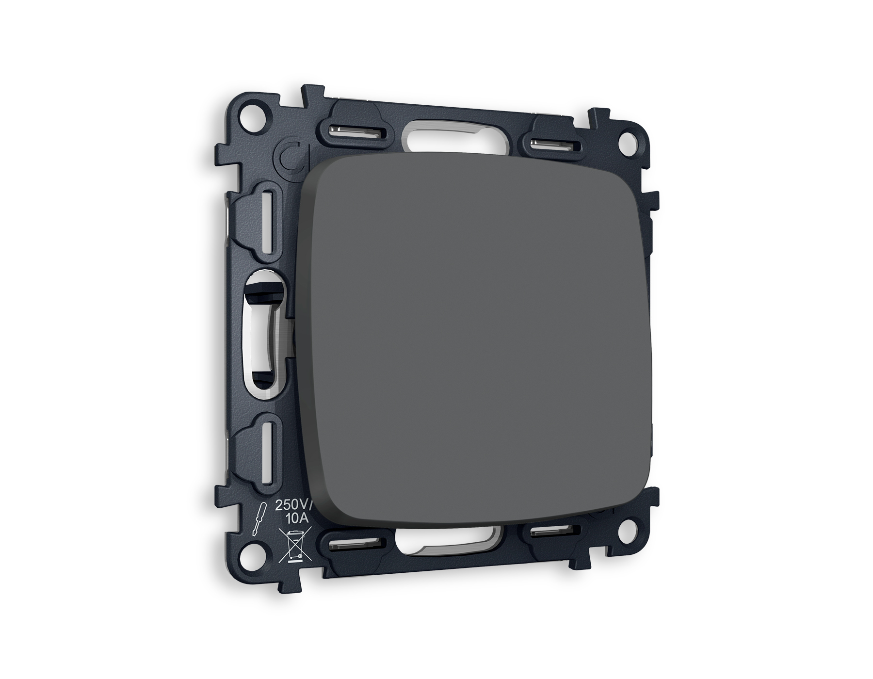 MO901030 Комплект механизма 1-кл перекрестного выключателя OMEGA Графит мягкое касание QUANT (OP9010, VM112)