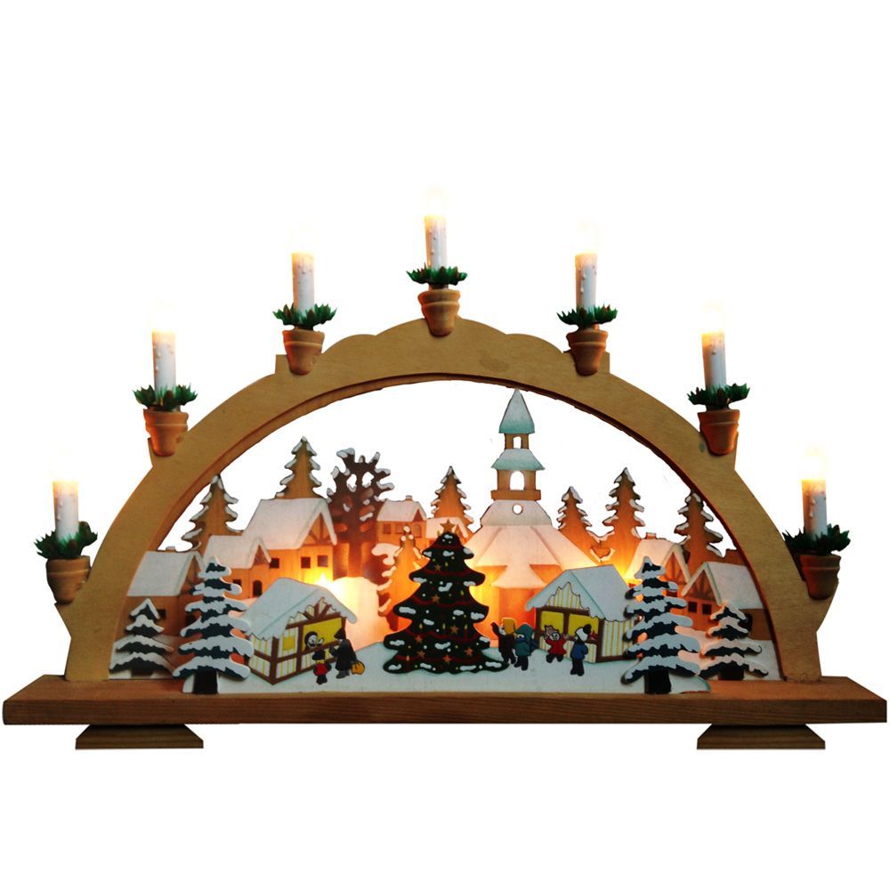 Деревянная световая фигура, 10 ламп С6, цвет свечения: теплый белый,  57*6*38,5 сm, шнур 1,5 м , IP20, LT082