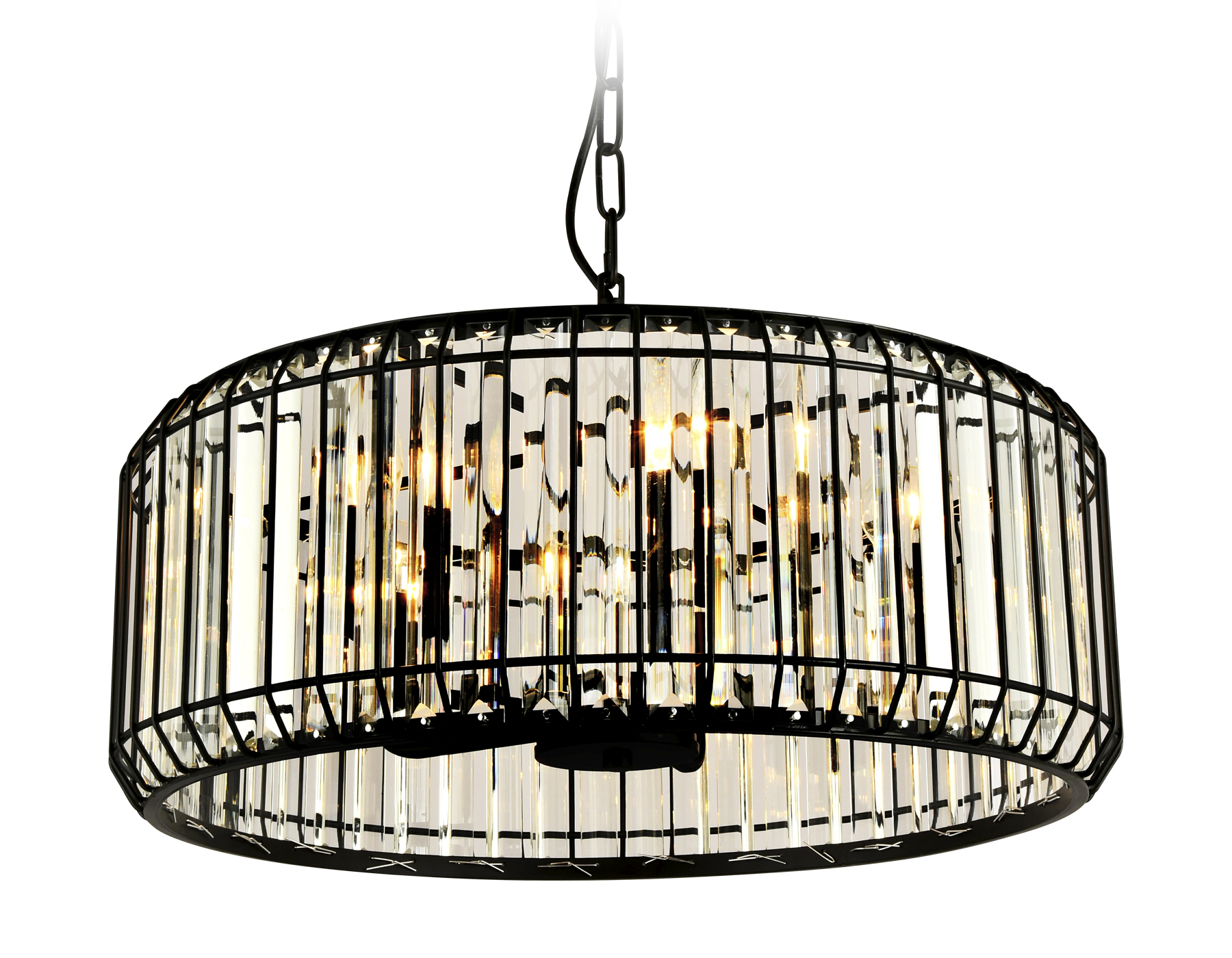 Подвесная люстра Ambrella с хрусталем TR5815  черный/прозрачный E14/5 max 40W D500*650