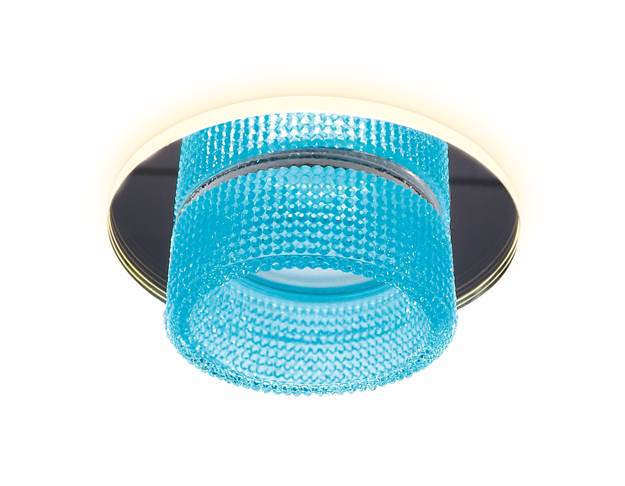 Встраиваемый точечный светильник Ambrella TN351 CH/BL хром/голубой GU5.3+3W (LED COLD) D95*45