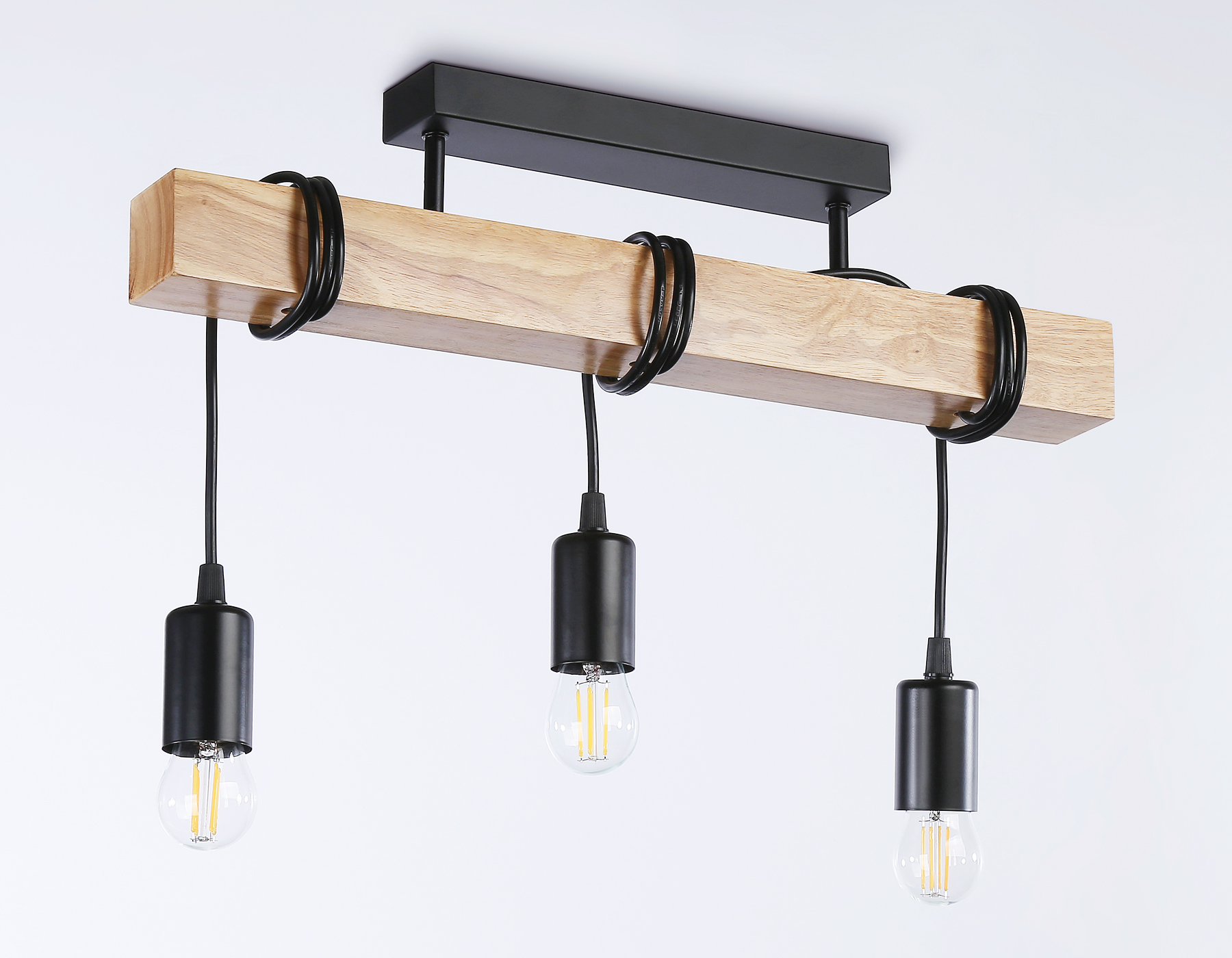 Подвесной светильник TR8182/3 BK/LW черный/светлое дерево E27*3 max 40W 500*50*420 Подвесной светильник TR8182/3 BK/LW черный/светлое дерево E27*3 max 40W 500*50*420
