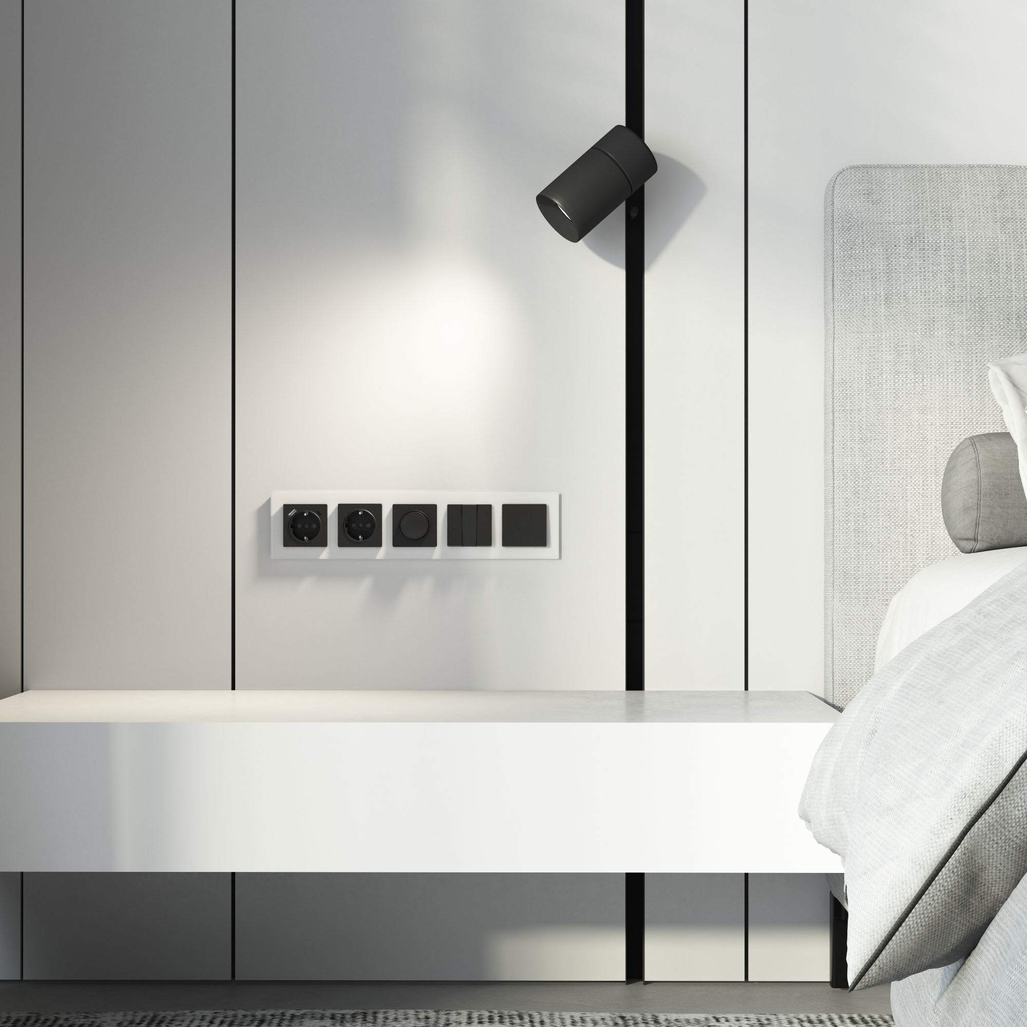 W0053101/ Рамка на 5 постов Senso (белый, стекло soft-touch) W0053101