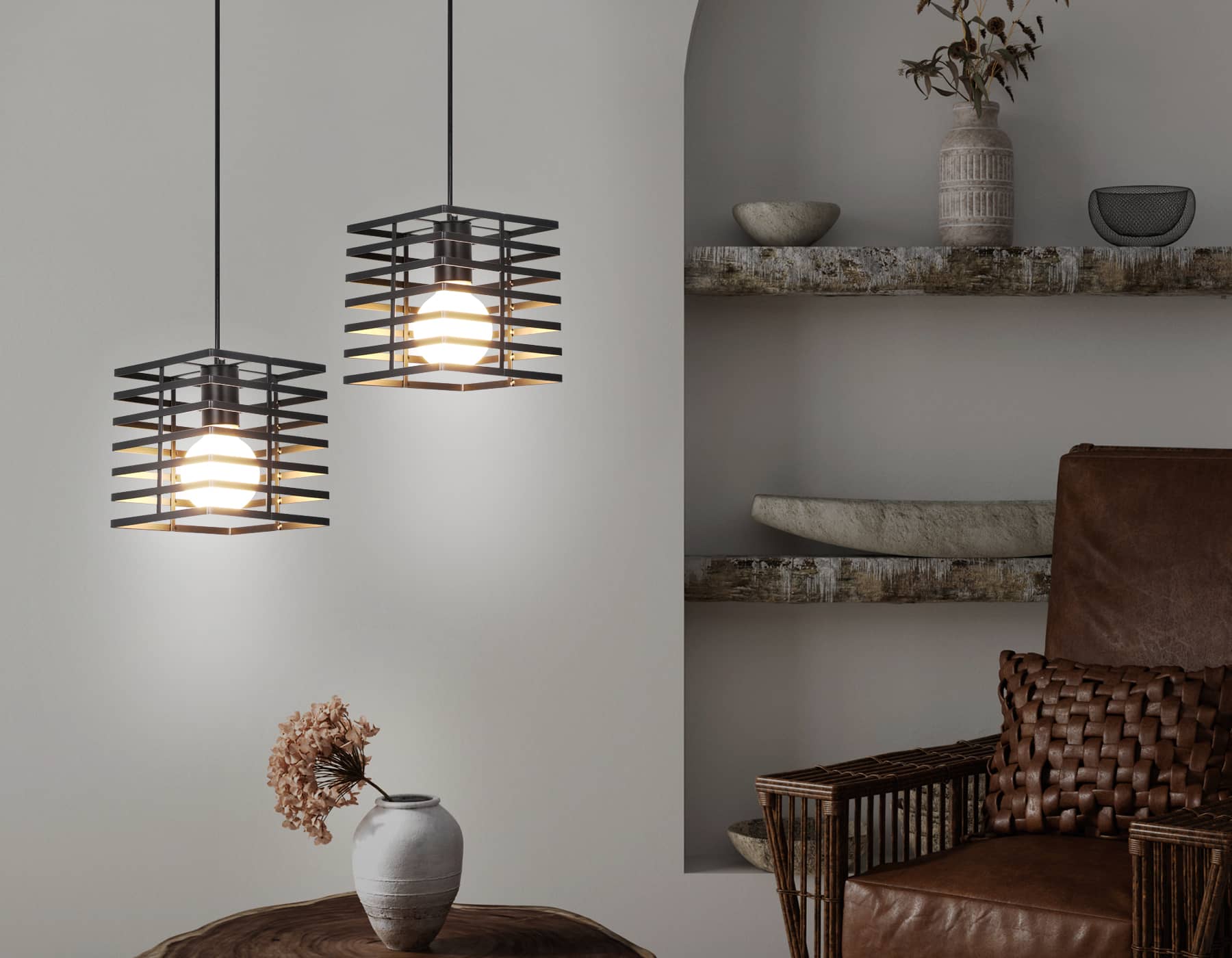 Подвесной светильник TR8411 BK черный E27 max 60W 160*160*950