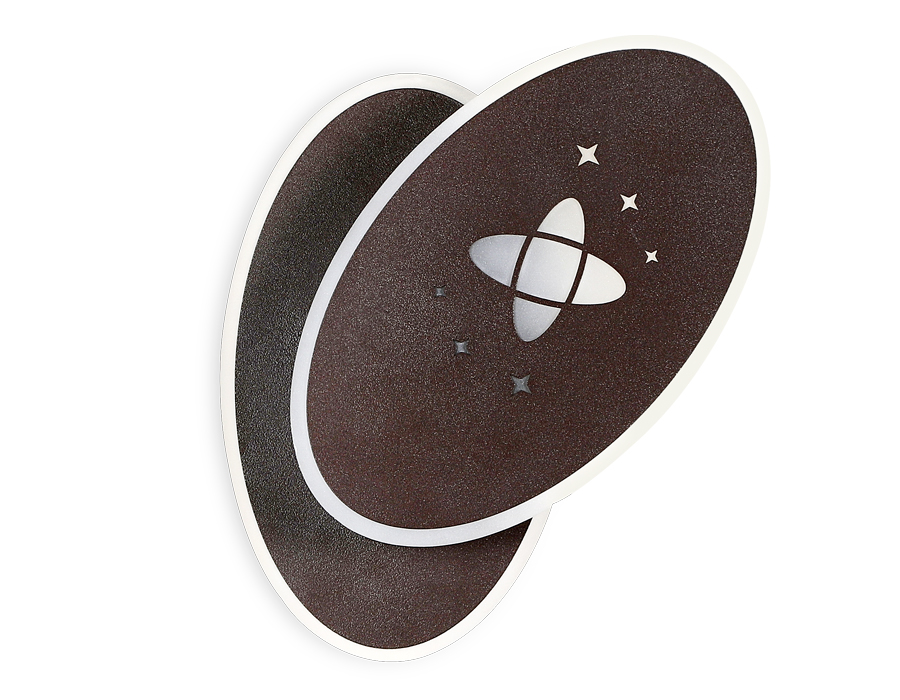 Настенный светодиодный светильник с выключателем Ambrella FW110 SCF кофе песок LED 3000K+6400K 20W 230*140*50