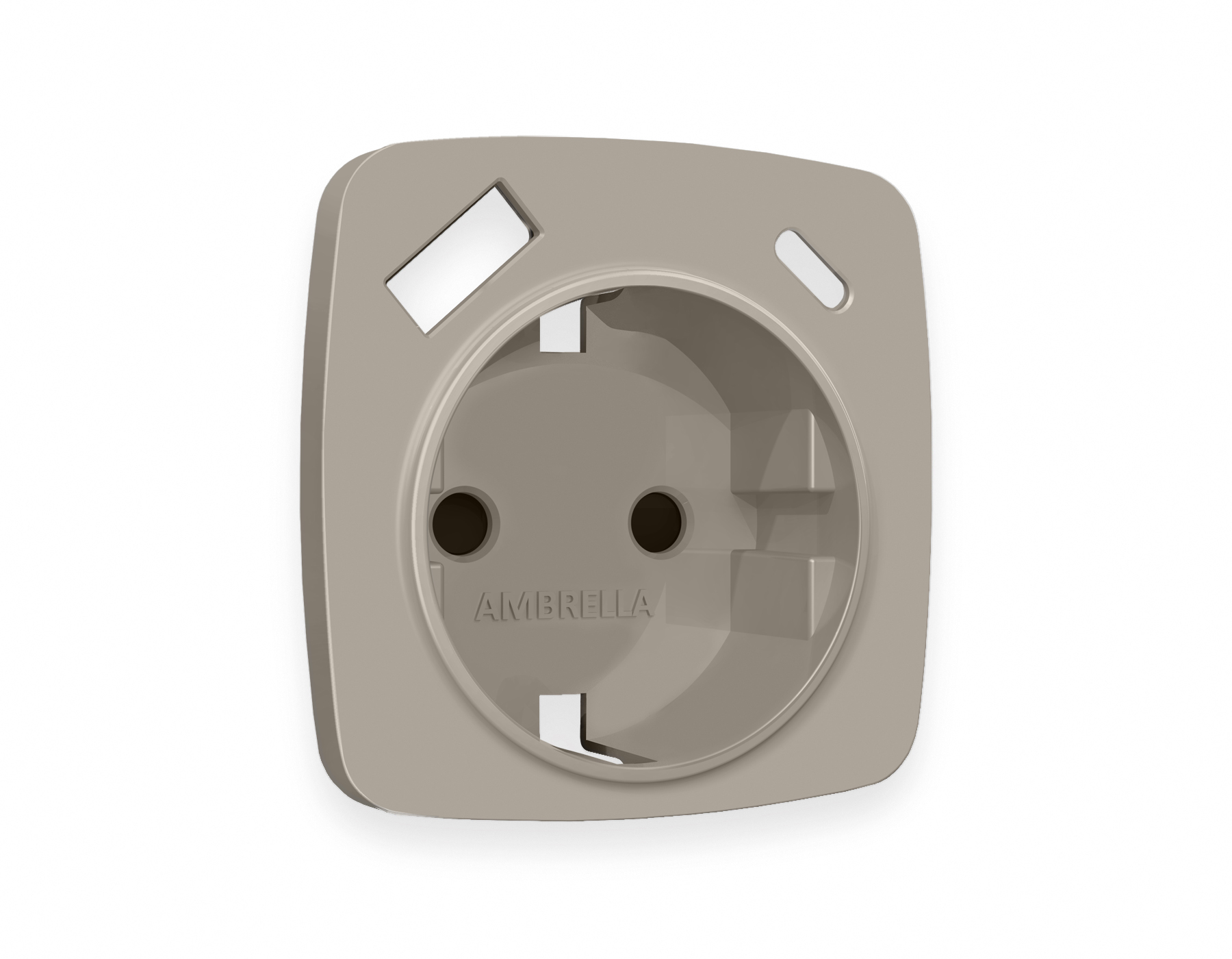 OP3700 Лицевая панель OMEGA (Серо-бежевый матовый) для электрической розетки с/з со шторками 2USB тип A+C QUANT