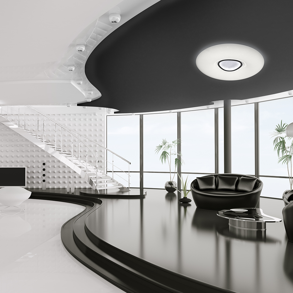 Светодиодный управляемый светильник накладной Feron AL5320 SPHERA тарелка 60W 3000К-6500K белый с кантом