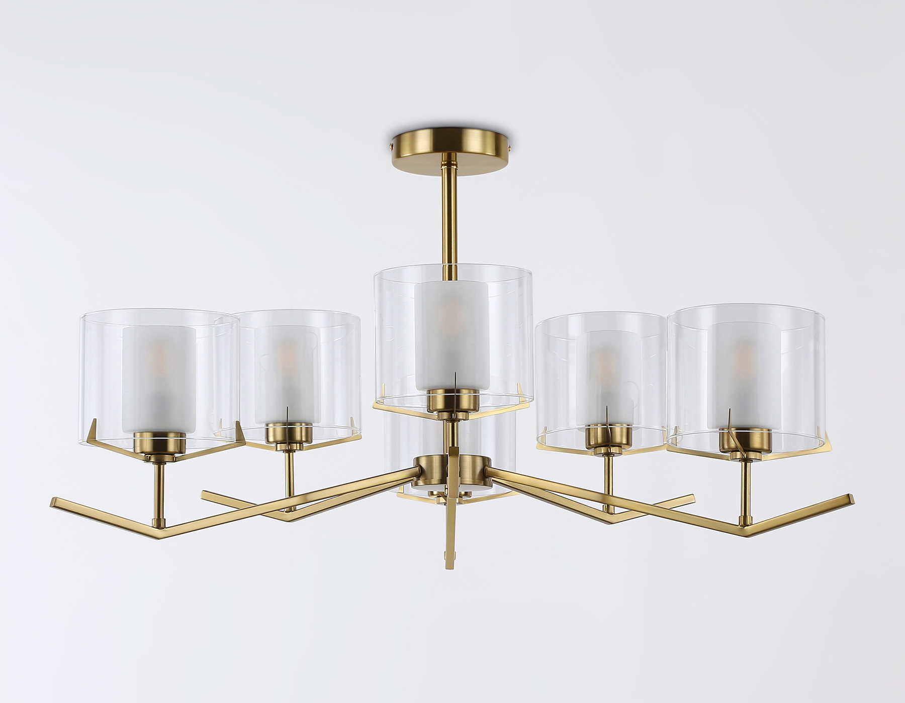 LH57008/6 BS/FR латунь/белый матовый E14/6 max 40W D850*420