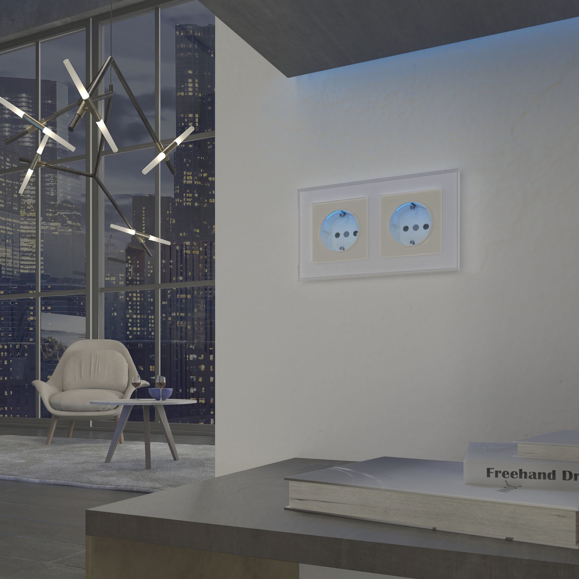 Розетка с подсветкой Werkel (слоновая кость) W1171403