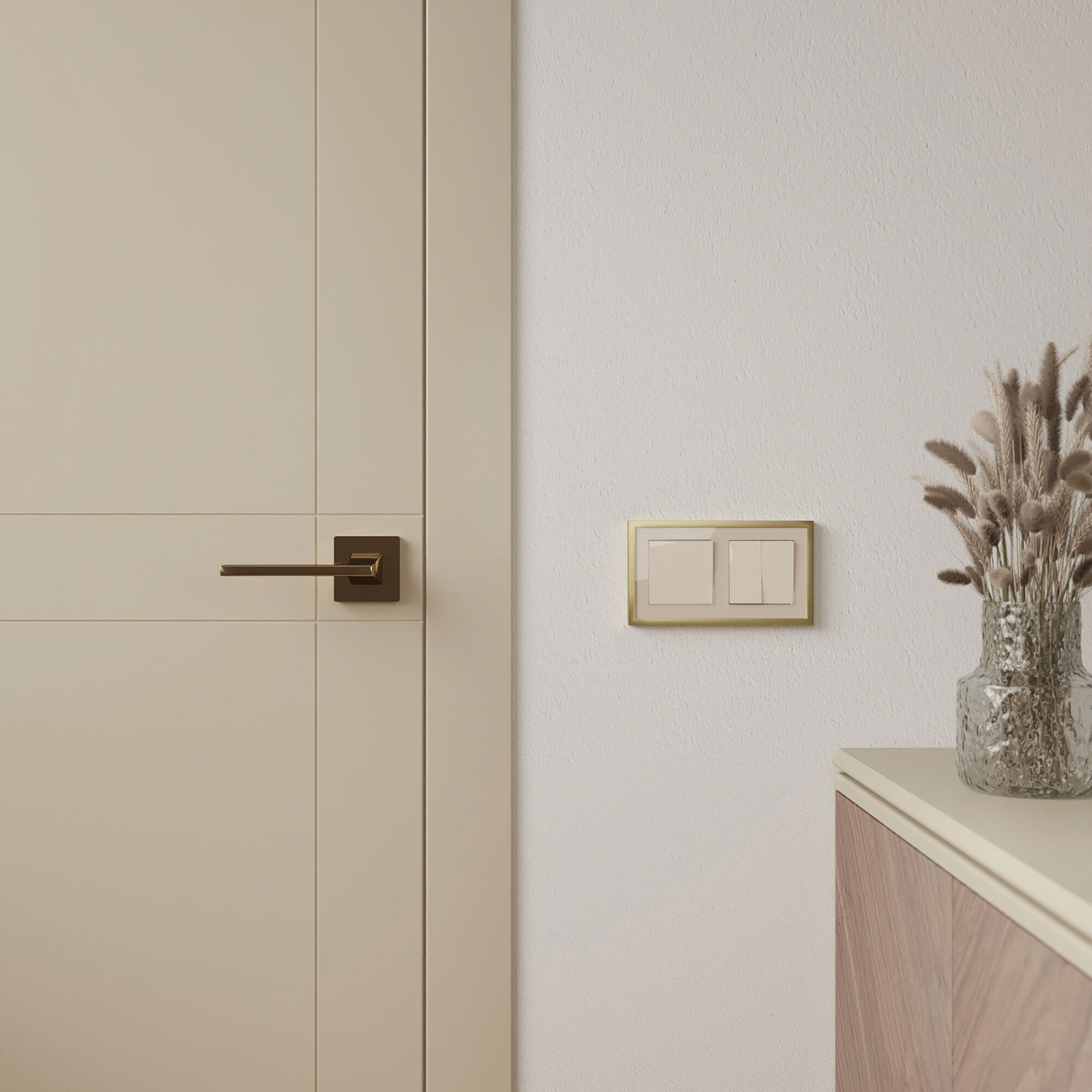 Рамка на 2 поста Baguette Werkel (айвори/латунь) W0022851