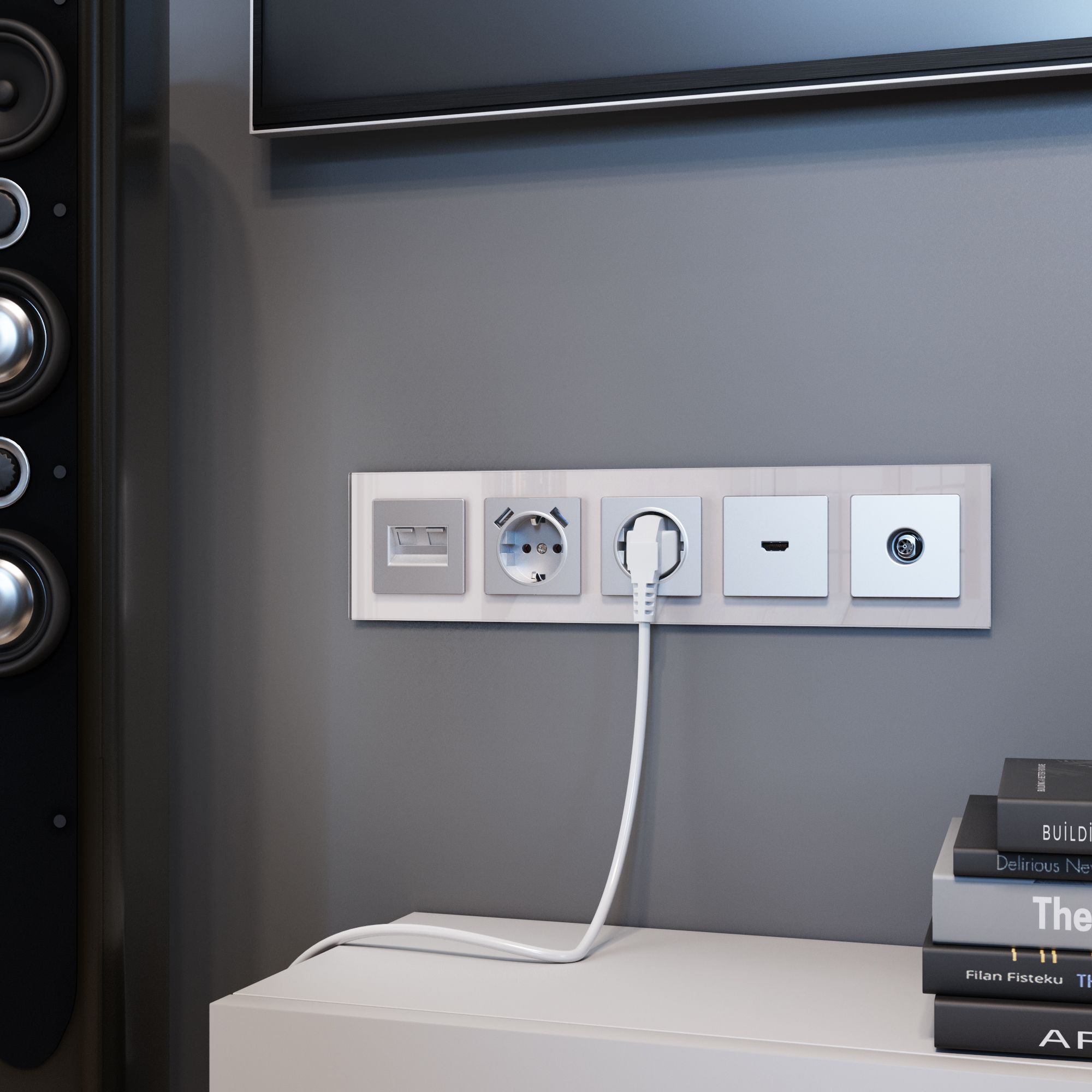 Рамка WERKEL Favorit на 5 постов (дымчатый,стекло) WL01-Frame-05 / W0051117 / a030789