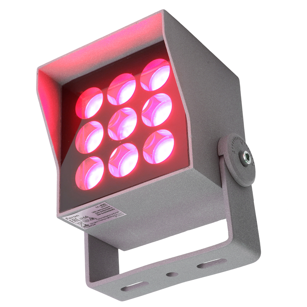 Светодиодный светильник ландшафтно-архитектурный Feron LL-896  AC220-240 9W красный IP66 квадрат