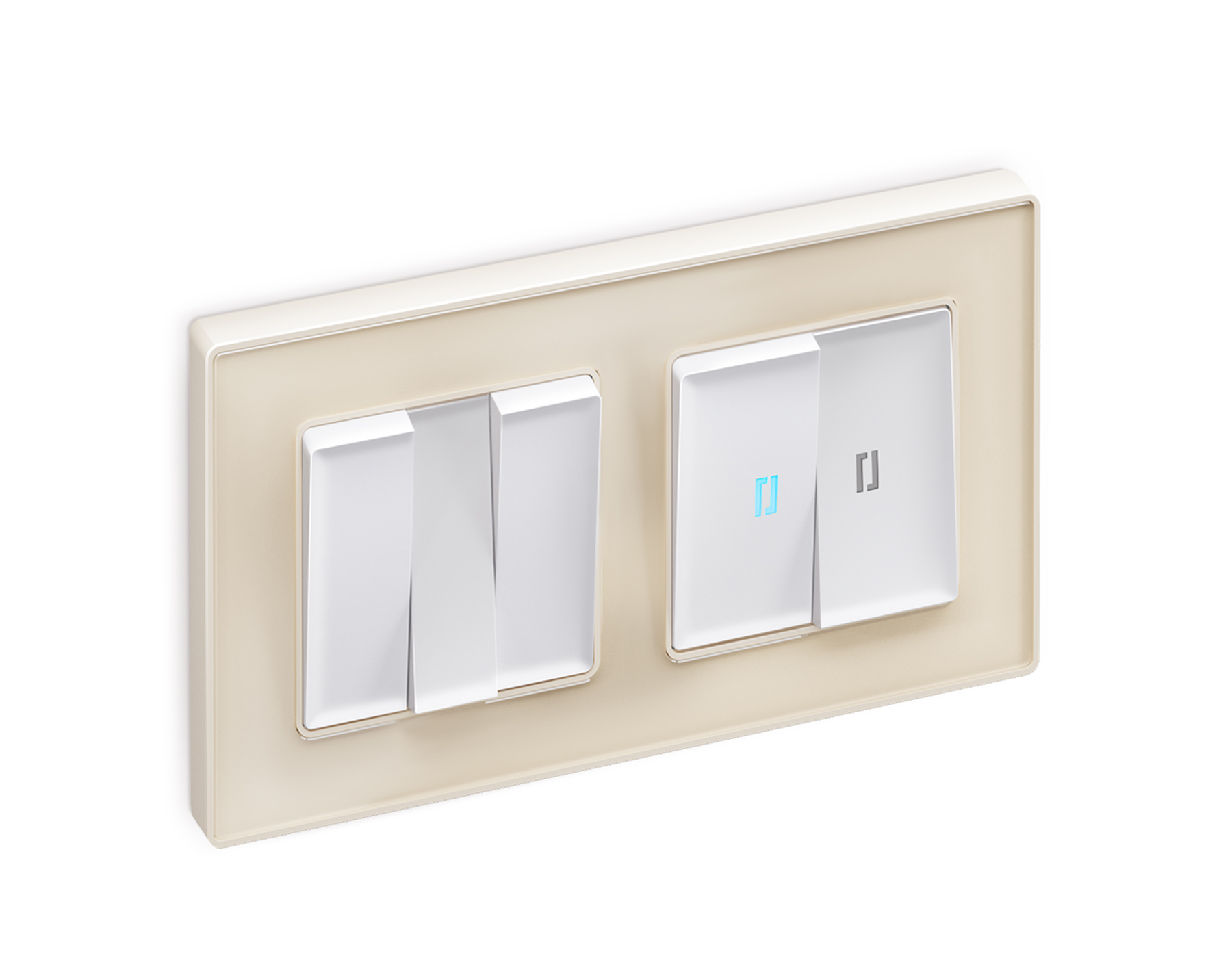 MA124020 Комплект механизма 2-кл выключателя с подсветкой 10000K ALFA Белый матовый QUANT (AP1240, VM115, G17B)