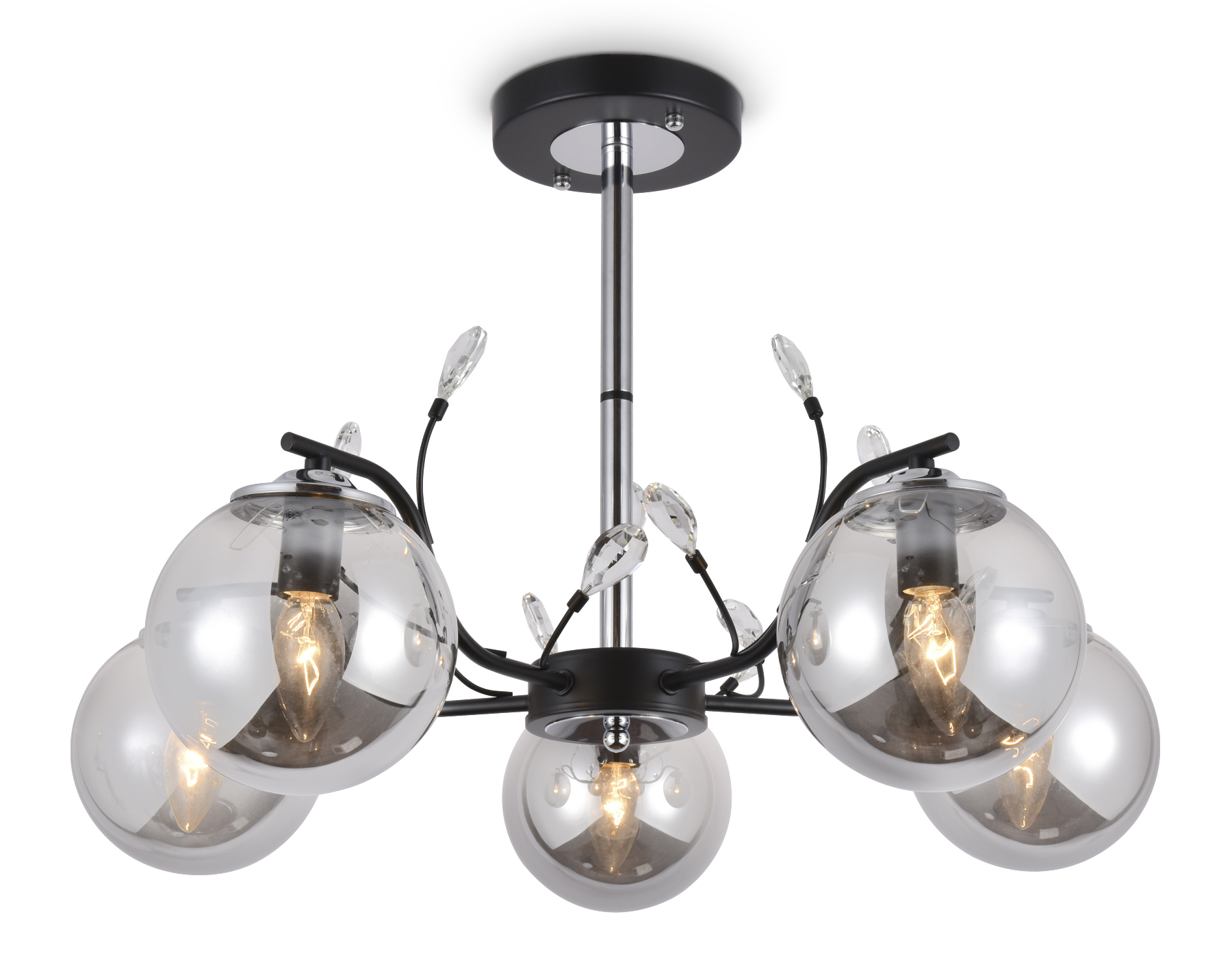 Подвесная люстра Ambrella TR9073 черный/дымчатый E14 max 40W D620*420