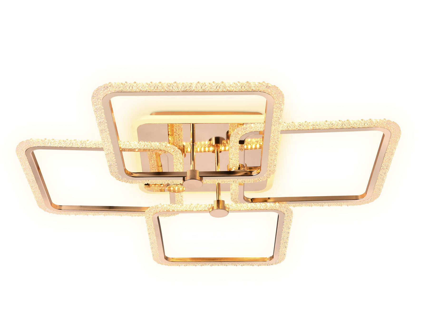 Потолочный светодиодный светильник с пультом Ambrella FA538/4 GD золото 148W 660*660*130 ПДУ РАДИО 2.4G)