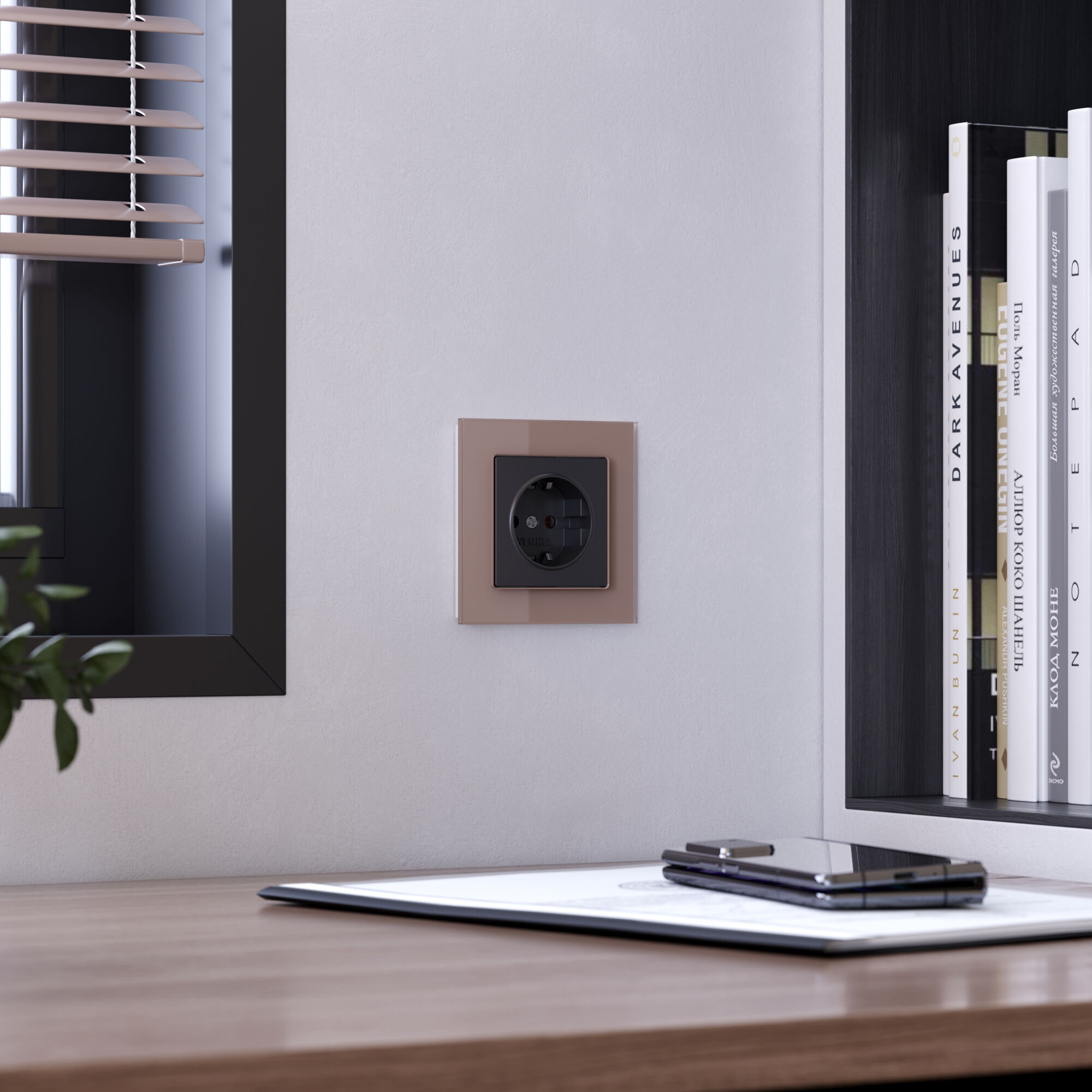 Рамка на 1 пост Favorit Werkel (латте, стекло) W0011142