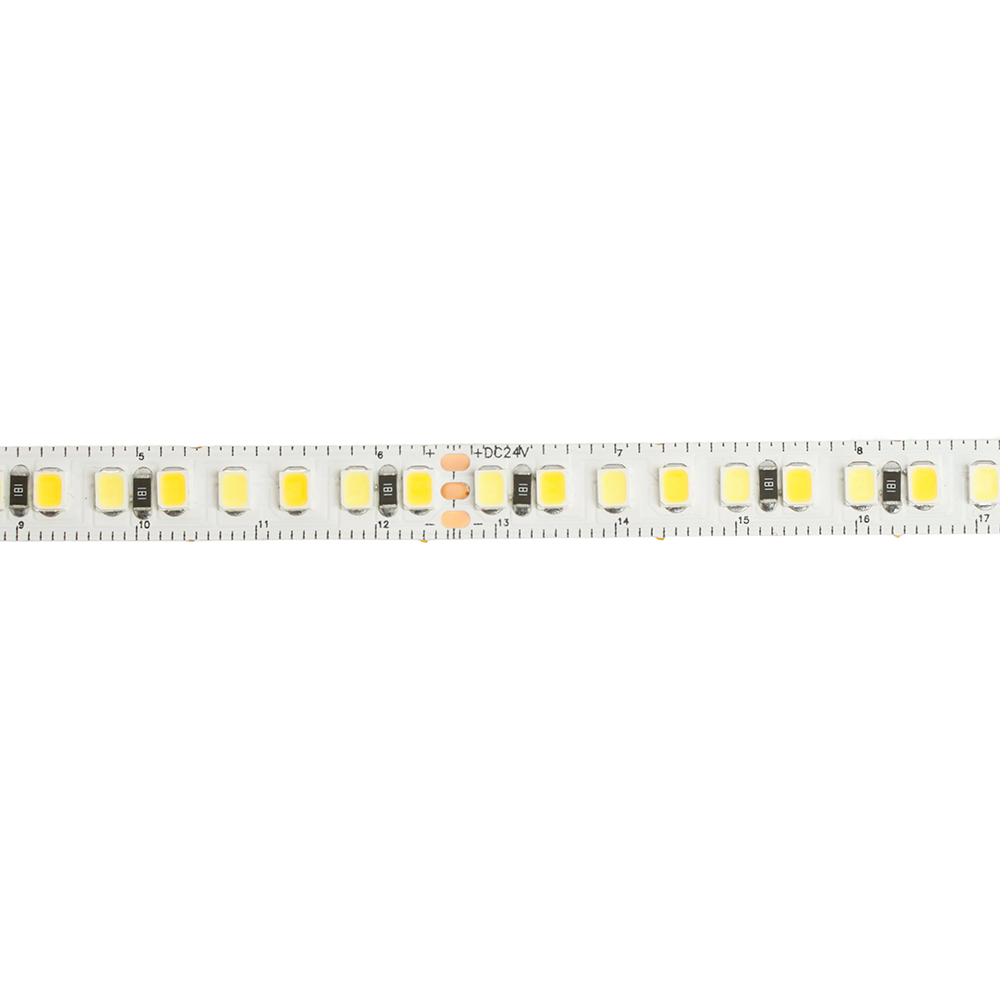 Лента светодиодная 192SMD(2835)/м 16Вт/м 24V 5000*8*1.44мм 3000К+6500K, IP20, LS504