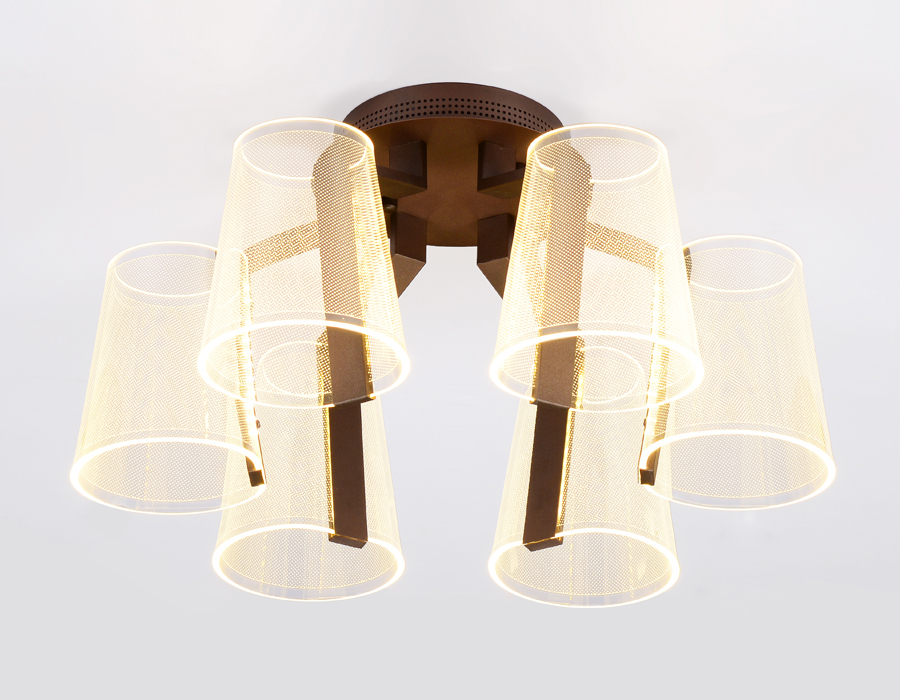 Потолочная светодиодная люстра Ambrella с пультом AK4033/6 CF кофе 96W