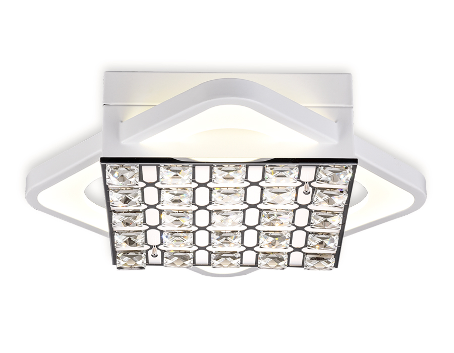 Управляемый светодиодный светильник Ambrella с хрусталем FA122 WH белый 54W (ПДУ РАДИО 2.4)