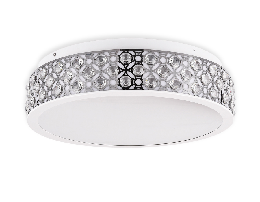 Потолочный светодиодный светильник  Ambrella с пультом FA9433 WH/CH белый/хром 112W