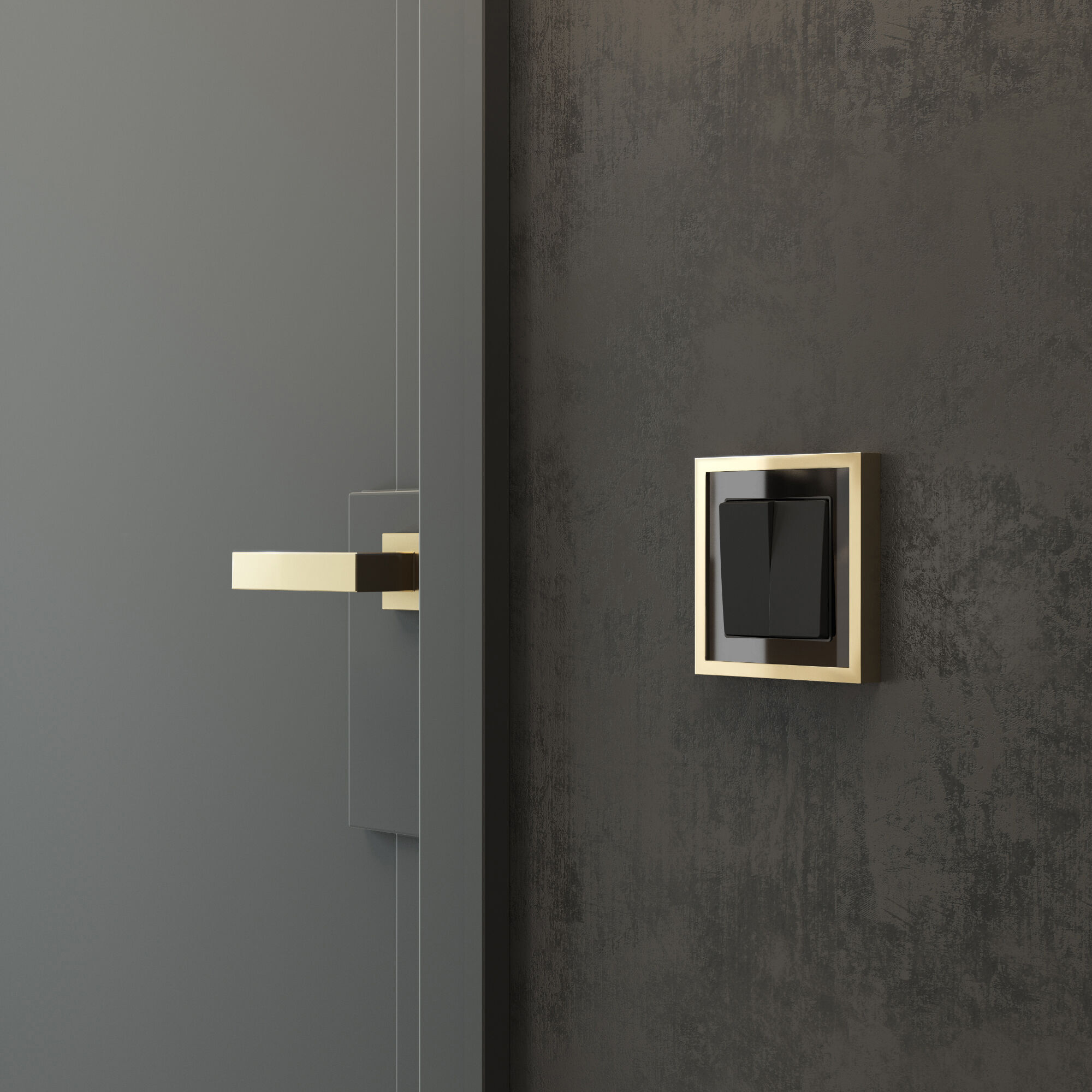 Рамка на 1 пост Baguette Werkel (черный/латунь) W0012852