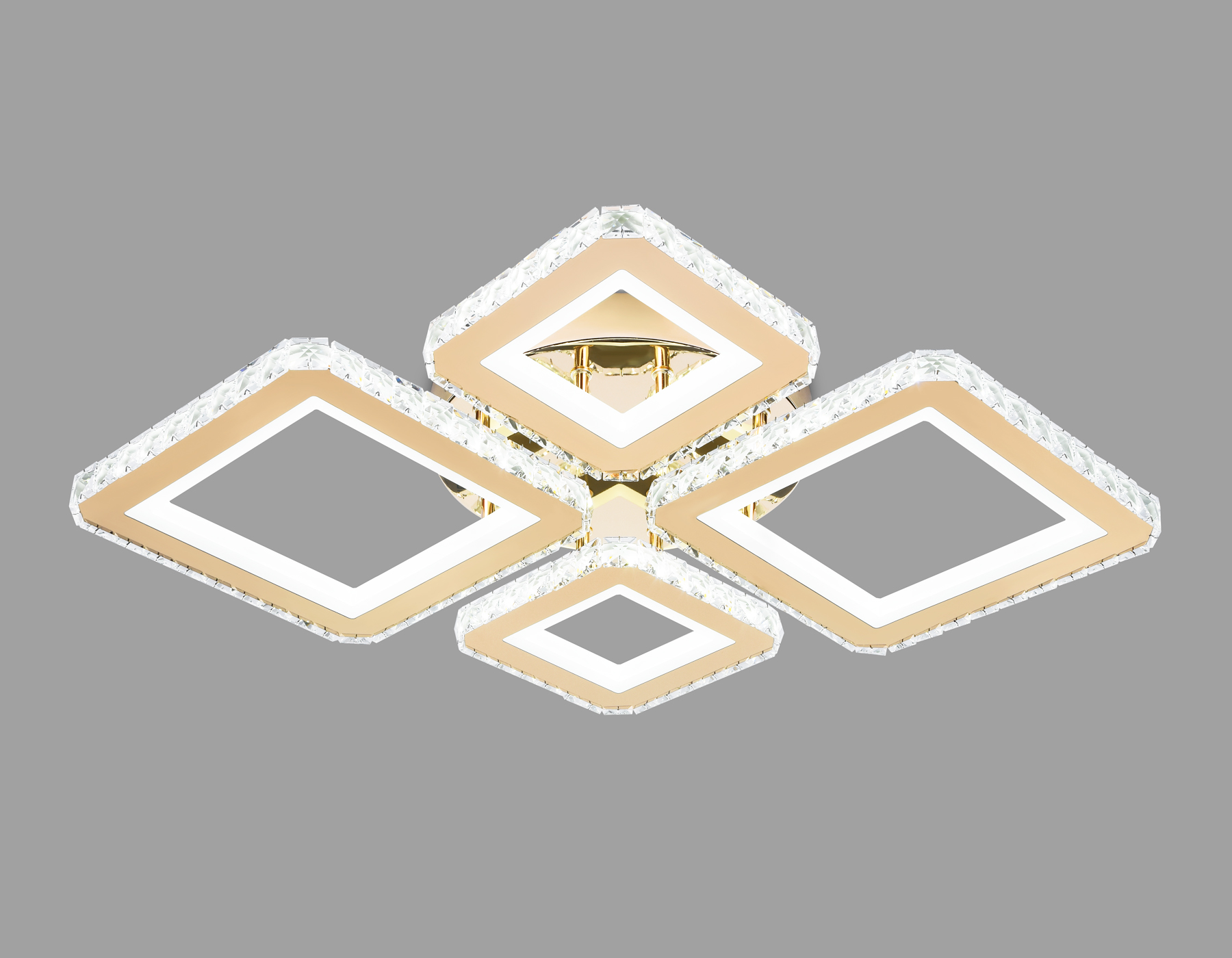 Потолочный светильник Ambrella FA1727/4 GD золото 108W3000K/4200K/6400K 630*530*90 (ПДУ РАДИО 2.4G)