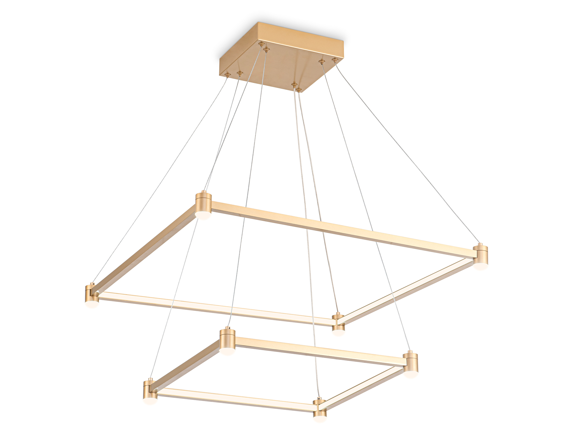 Подвесной LED светильник FL5599/2+8 GD золотой 60W 3000K/4200K/6400K 600*600*1300 (без ПДУ)