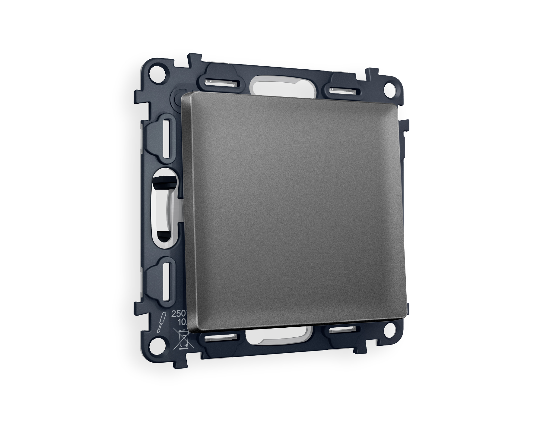 MA651020 Комплект механизма 1-кл проходного выключателя ALFA Антрацит серый QUANT (AP6510, VM105)