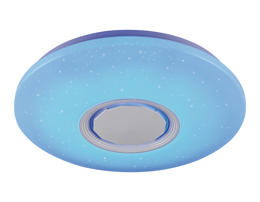 Потолочный музыкальный светильник RGB Ambrella Dance FF200 WH/CH 48W белый/хром