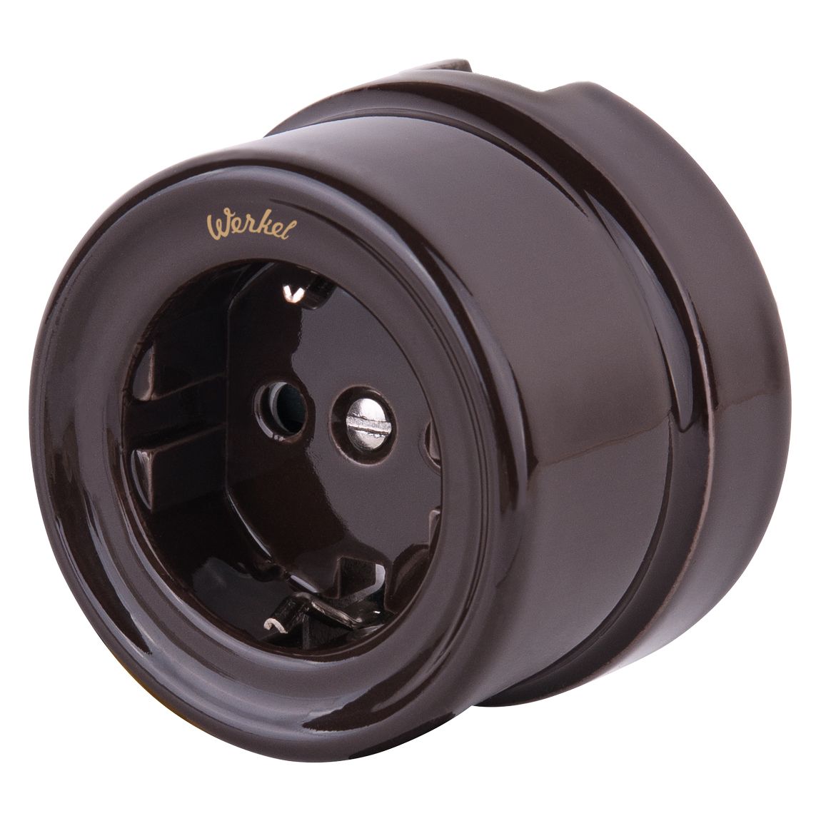 Розетка с заземлением Werkel Retro (коричневый) WL18-03-01 / W5671014 / a036807